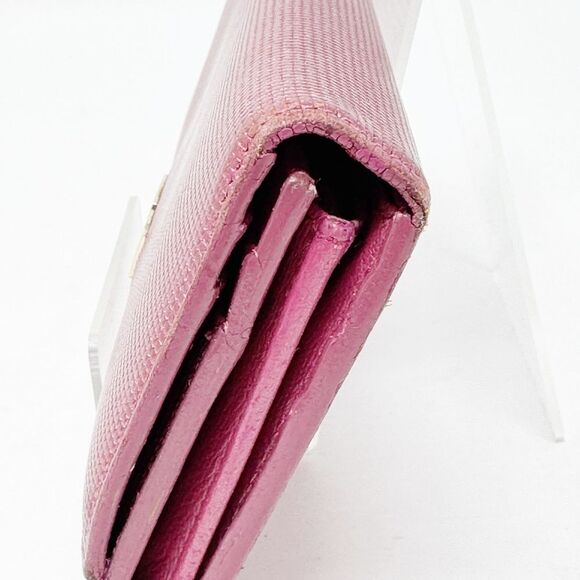 FENDI | Textured Pink Metallic Long Wallet with Box, Dust Bag, Paperwork/Receipt - Picture 4 of 10